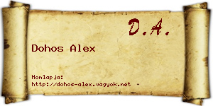 Dohos Alex névjegykártya